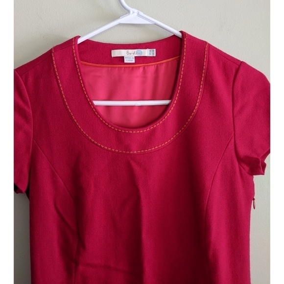 Boden Retro Style Wool Pink Lined Shift Dress Size 2 - Picture 3 of 8